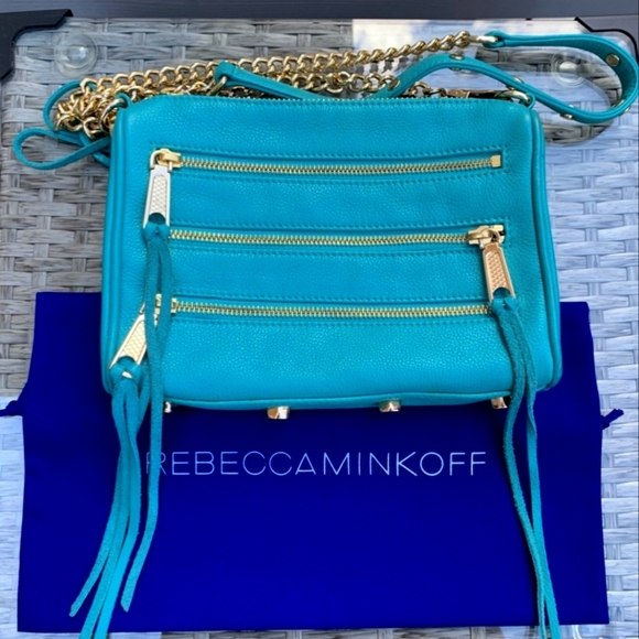 Turquoise Rebecca Minkoff 5 Zip Purse - Picture 1 of 4